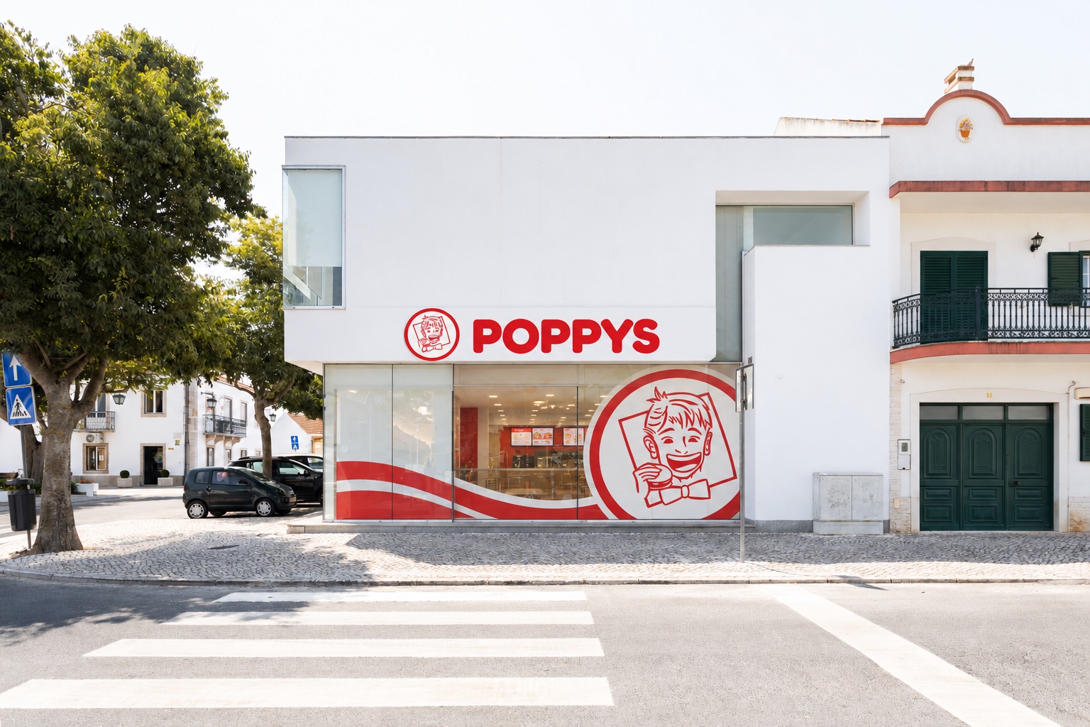 Simulação POPPYS para o imóvel Praça da Liberdade 17 · Samouco, Alcochete; não representa loja construída