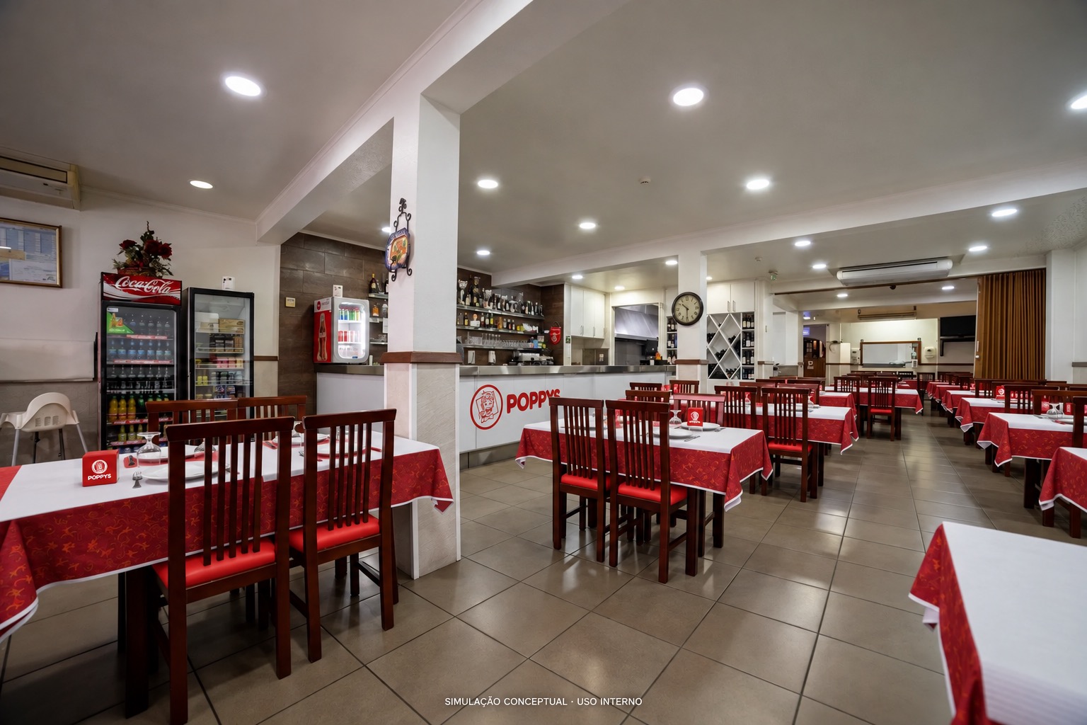 Simulação POPPYS para o imóvel Centro / rua da sopa da pedra · restaurante RPH, Almeirim; não representa loja construída