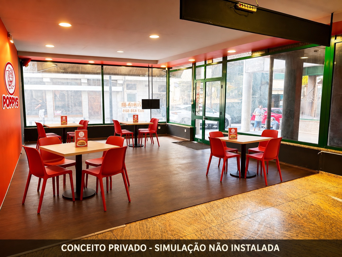 Estudo visual POPPYS para um imóvel em Bragança; ver legenda para o tipo de vista e os limites