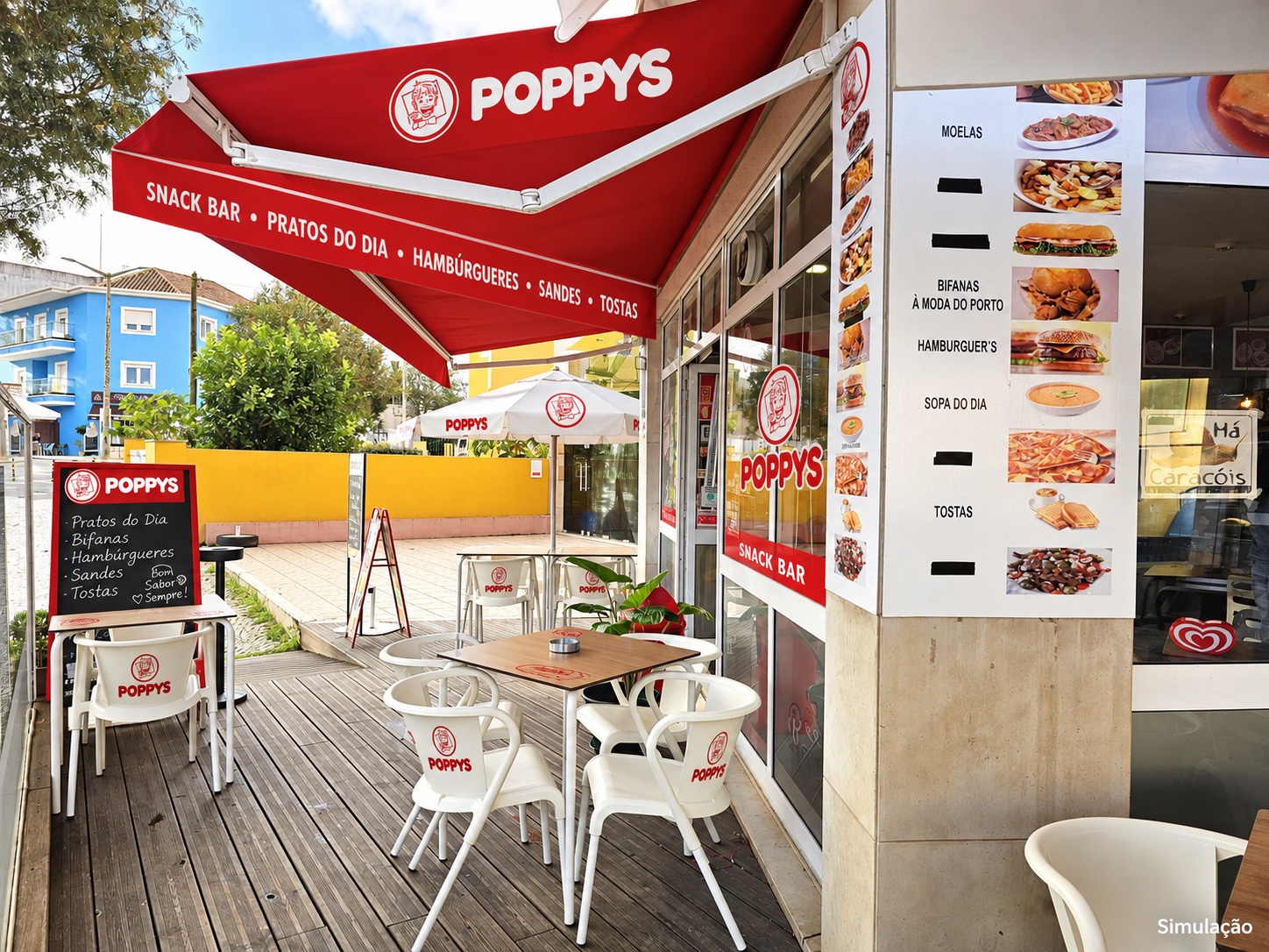 Simulação POPPYS para o imóvel Snack-bar · Parque D. Carlos I / La Vie, Caldas da Rainha; não representa loja construída