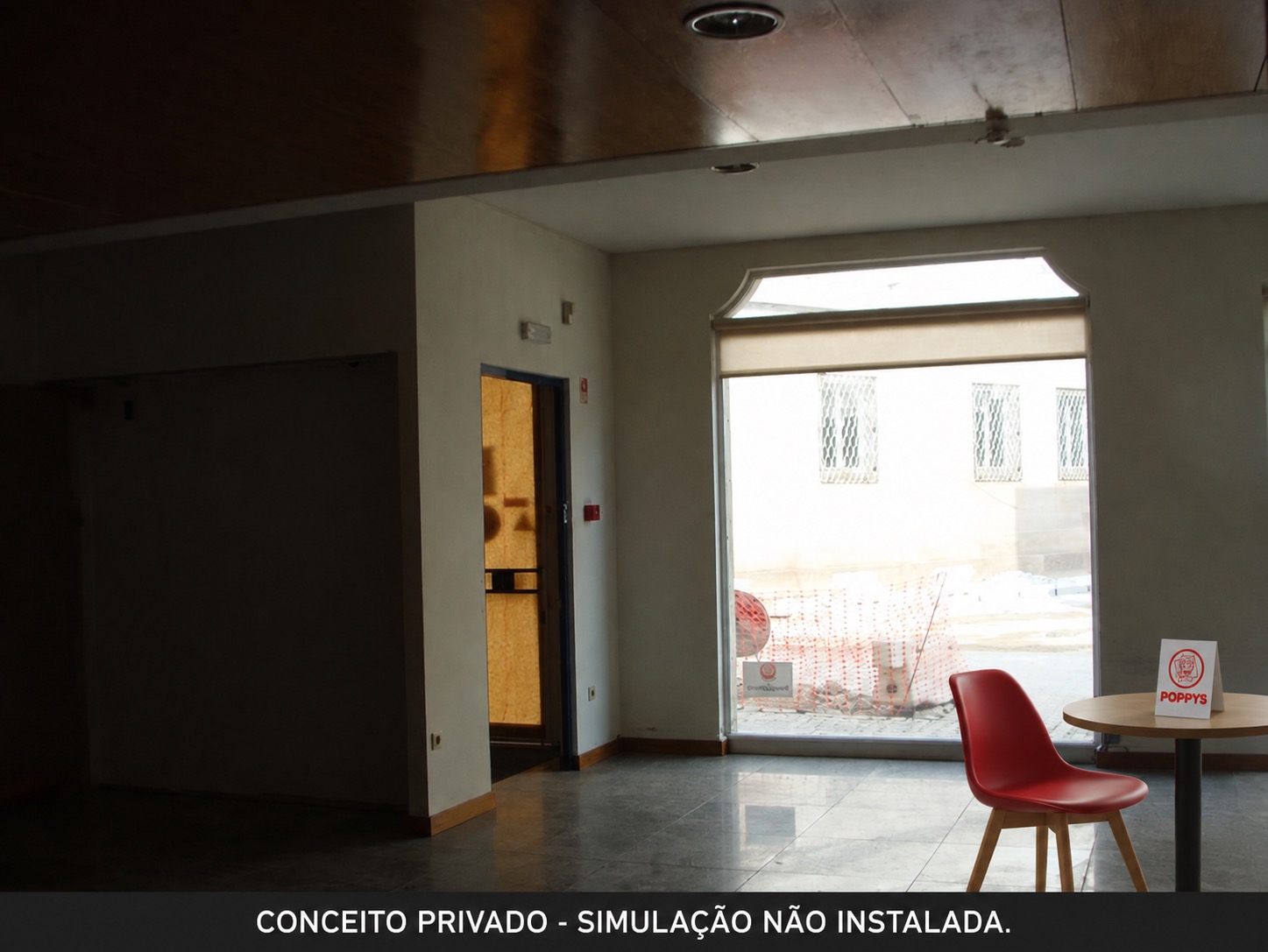 Simulação POPPYS para o imóvel Loja junto ao Tribunal · Santa Maria Maior, Chaves; não representa loja construída