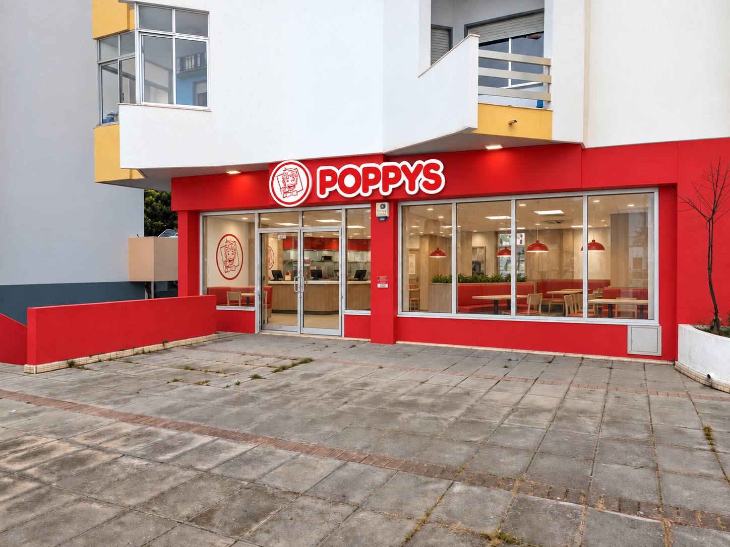Estudo visual POPPYS para um imóvel em Faro; ver legenda para o tipo de vista e os limites