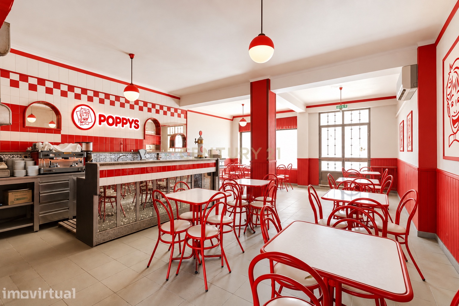 Simulação POPPYS para o imóvel Bairro da Estação / Praceta a Poente do Matadouro · restaurante equipado, Figueira da Foz; não representa loja construída