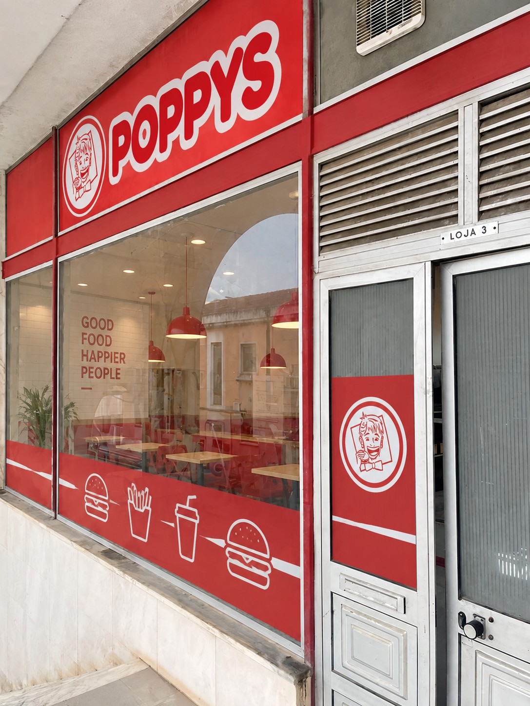 Estudo visual POPPYS para um imóvel em Loures; ver legenda para o tipo de vista e os limites