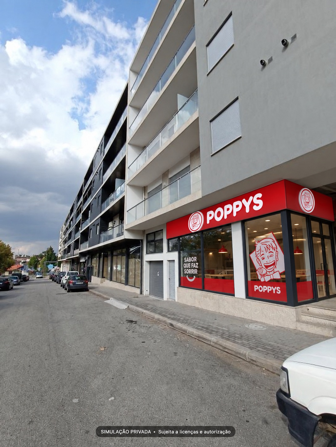 Estudo visual POPPYS para um imóvel em Mirandela; ver legenda para o tipo de vista e os limites