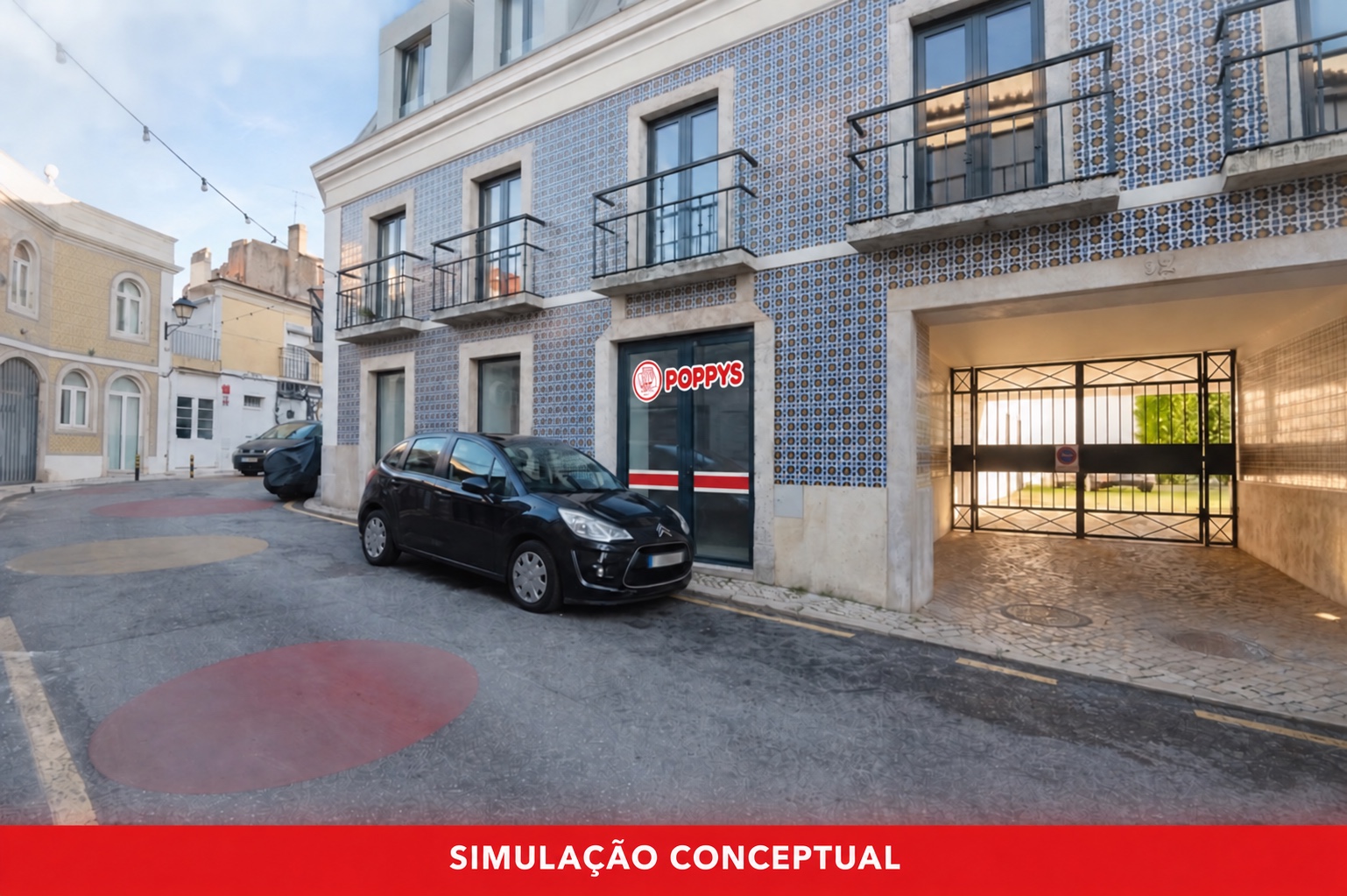 Simulação POPPYS para Rua Cândido dos Reis · loja PF31675 · Centro Histórico