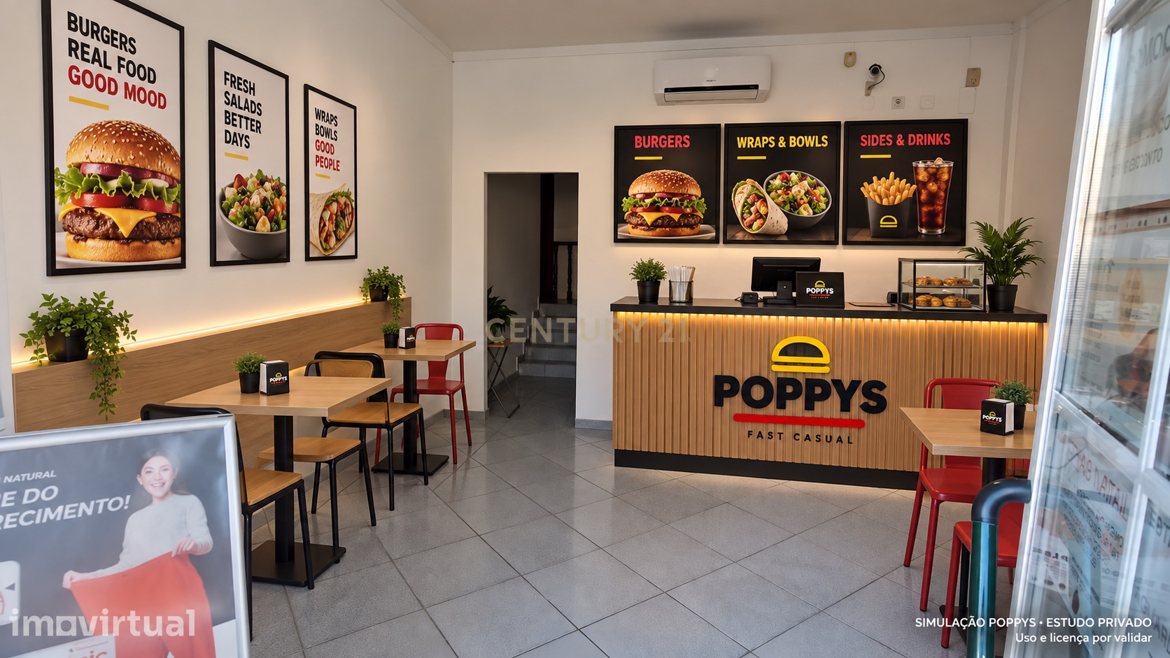 Simulação POPPYS para o imóvel EN125 / Avenida Dom João VI 151 · loja de rua, Olhão; não representa loja construída