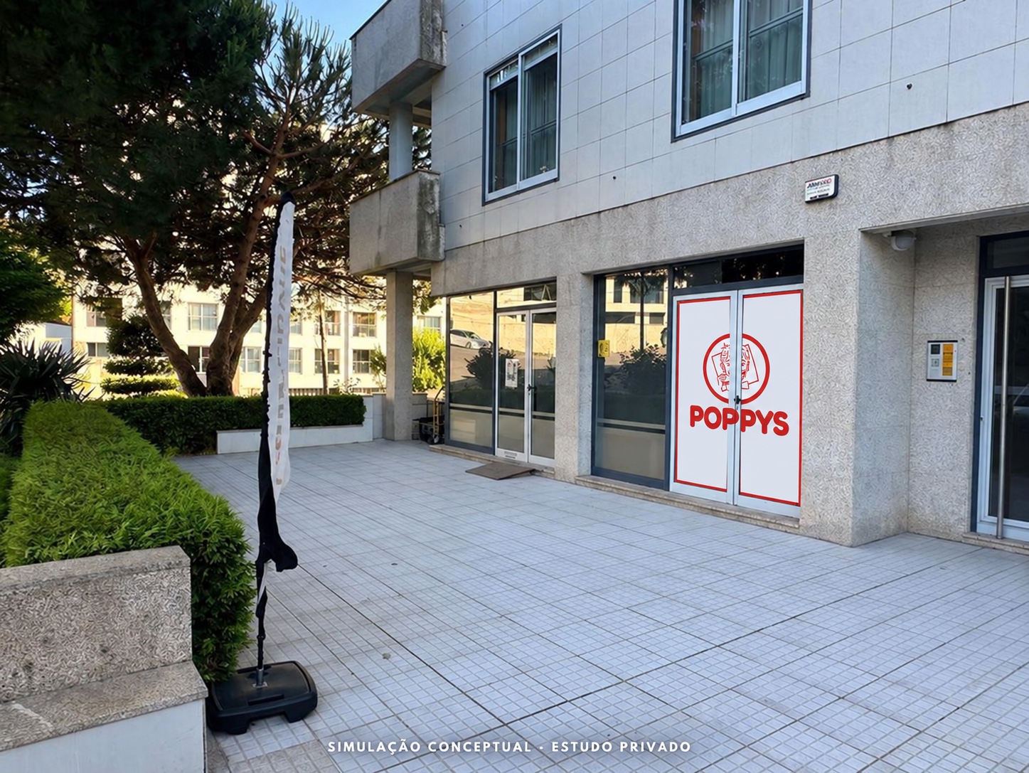 Estudo visual POPPYS para um imóvel em Penafiel; ver legenda para o tipo de vista e os limites