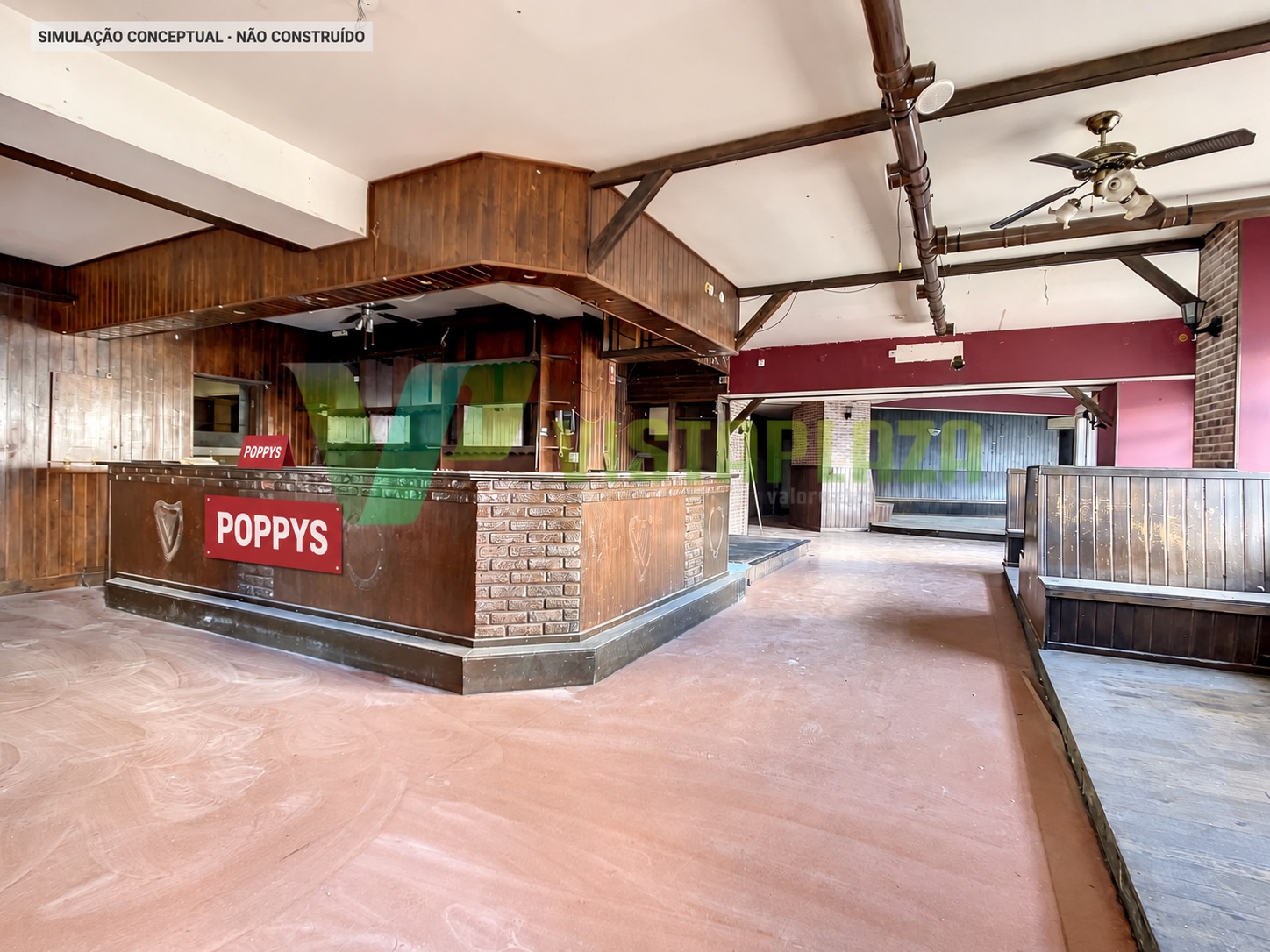 Simulação POPPYS para o imóvel Antigo restaurante com terraço · Praia da Rocha, Portimão; não representa loja construída