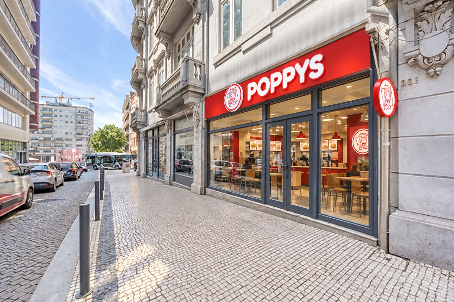 Simulação conceptual de fachada POPPYS em Porto