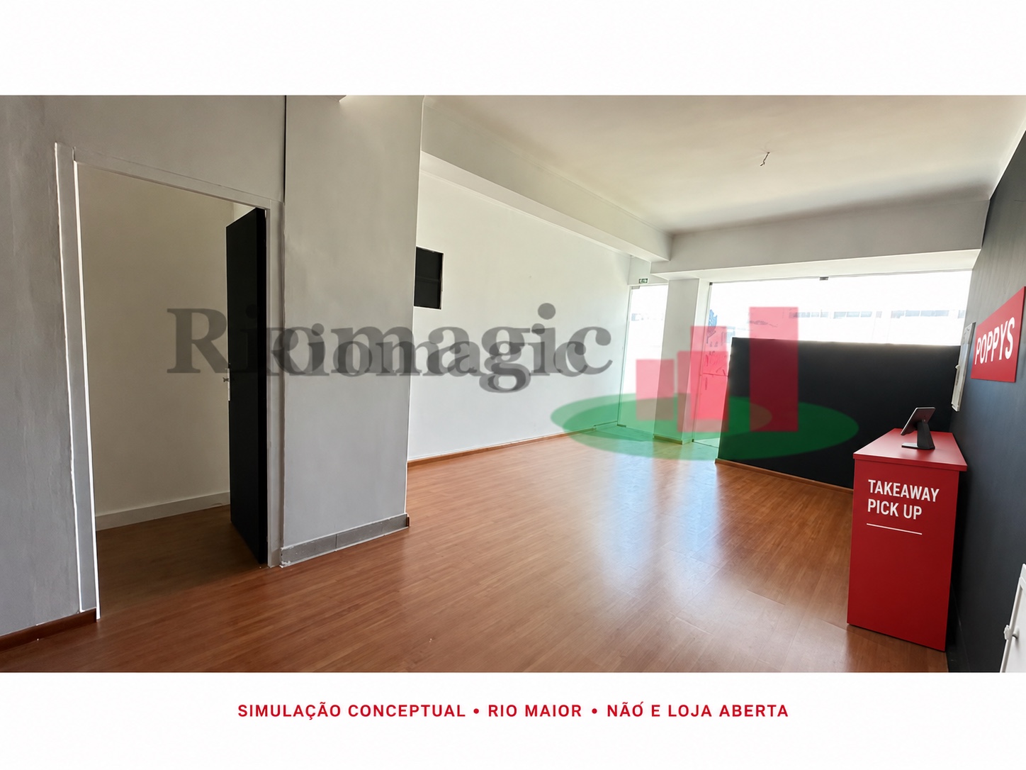Estudo visual POPPYS para um imóvel em Rio Maior; ver legenda para o tipo de vista e os limites