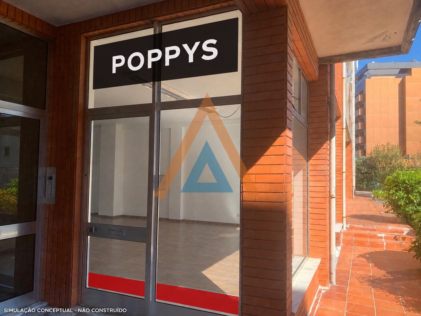 Estudo visual POPPYS para um imóvel em Santa Maria da Feira; ver legenda para o tipo de vista e os limites