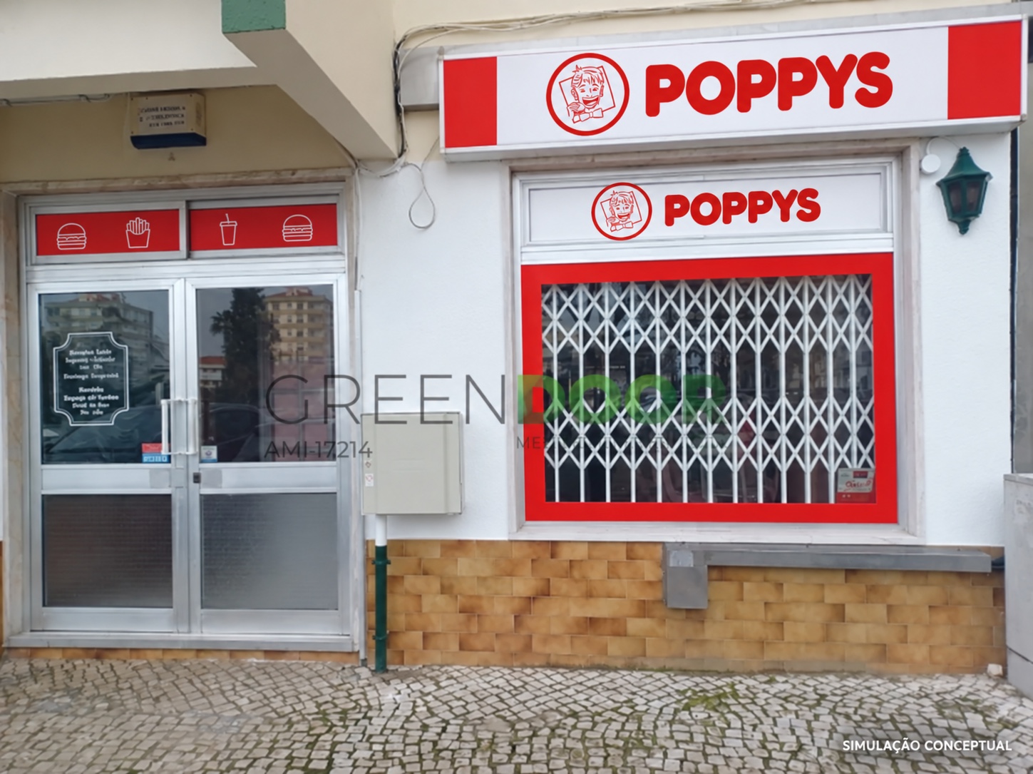 Estudo visual POPPYS para um imóvel em Seixal; ver legenda para o tipo de vista e os limites