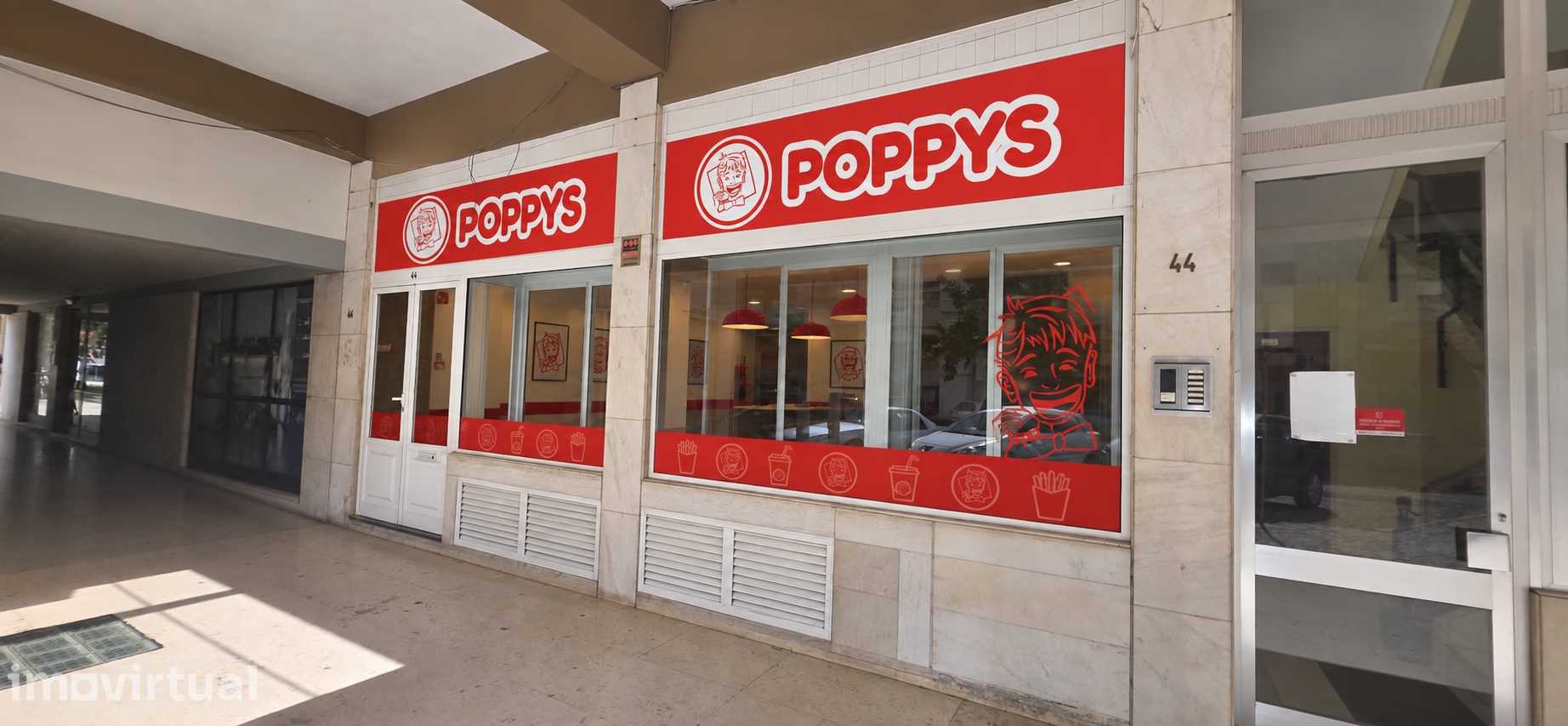 Estudo visual POPPYS para um imóvel em Tomar; ver legenda para o tipo de vista e os limites