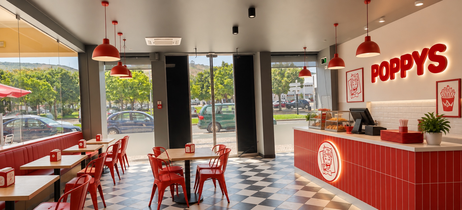 Simulação POPPYS para o imóvel Rua Maria Barreto Bastos, 14 · loja de esquina anunciada para restauração, Torres Vedras; não representa loja construída