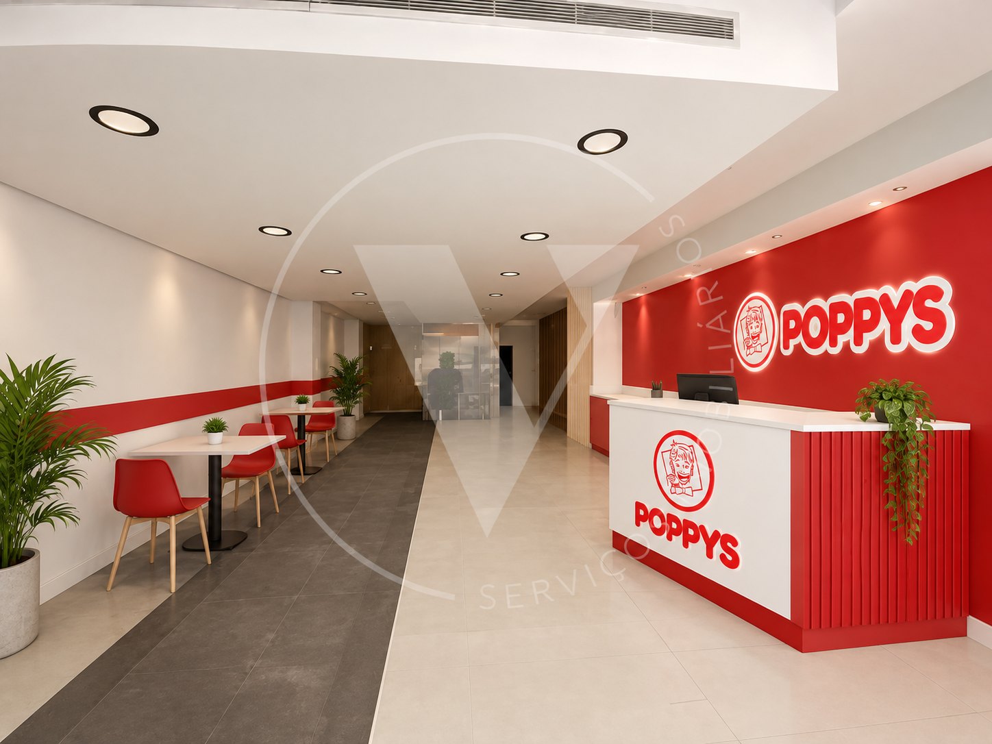 Simulação POPPYS para o imóvel Loja central de Vila Real, Vila Real; não representa loja construída