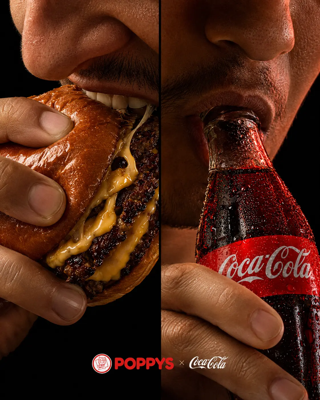 Cliente com produto POPPYS e Coca-Cola