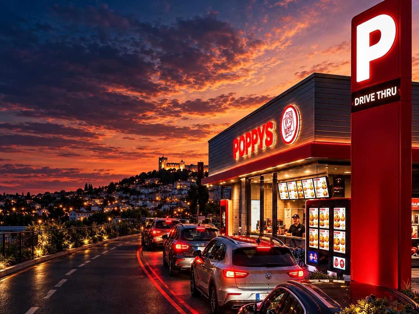 Conceito de uma POPPYS DRIVE-THRU